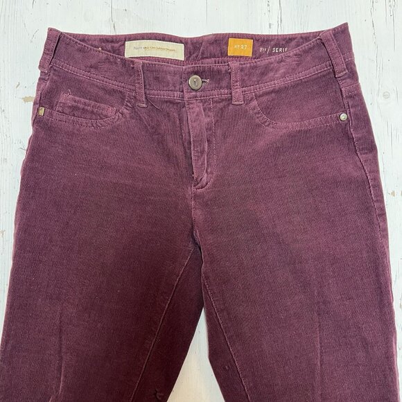 Pilcro Corduroy Pants 27 Burgundy Skinny Straight Anthropologie Fall Essential - Picture 2 of 12